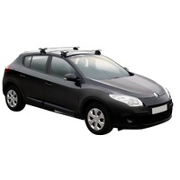 Prorack Silver 2 Bar Aero Through Bar kit to suit Renault Megane Mk3 5dr Hatch (2009 - 11/2016)