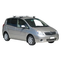 Prorack Silver 2 Bar Aero Through Bar kit to suit Toyota Corolla Spacio 5dr MPV (2001 - 2006)