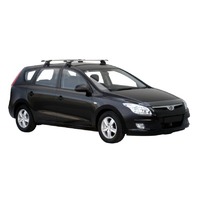 Prorack Silver 2 Bar Aero Through Bar kit to suit Hyundai i30 cw 5dr Wagon (2007 - 2012)