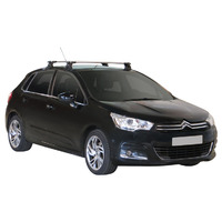 Prorack Silver 2 Bar Aero Through Bar kit to suit Citroen C4 5dr Hatch (10/2011 - 2018)