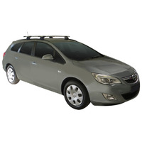 Prorack Silver 2 Bar Aero Through Bar kit to suit Opel Astra Sports Tourer 5dr Wagon (2012 - 2013)