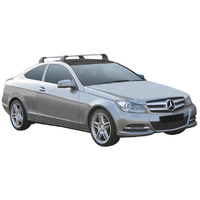 Prorack Silver 2 Bar Aero Flush Bar kit to suit Mercedes-Benz C-Class Glass Roof 2dr Coupe (2012 - 2016)