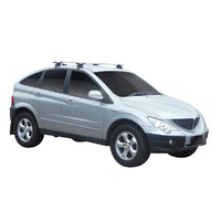 Prorack Silver 2 Bar Aero Through Bar kit to suit SsangYong Actyon 5dr SUV (2005 - 2013)