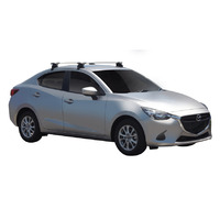 Prorack Silver 2 Bar Aero Through Bar kit to suit Mazda 2 4dr Sedan (10/2015 - Current)