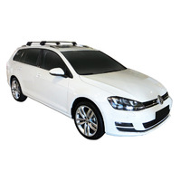 Prorack Silver 2 Bar Aero Flush Bar kit to suit Volkswagen Golf Alltrack 5dr Wagon (10/2015 - Current)