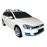 Prorack Silver 2 Bar Aero Through Bar kit to suit Volkswagen Golf Alltrack 5dr Wagon (10/2015 - Current)