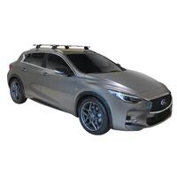 Prorack Silver 2 Bar Aero Through Bar kit to suit Infiniti QX30 5dr SUV (2016 - Current)