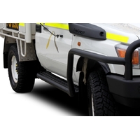 ECB Black Ripple Side Step - Rail Combo to suit Toyota LandCruiser 79 Series Single Cab 11/16 - Onwards