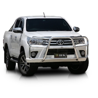 ECB Silver Hammertone Roo Bar to suit Toyota HiLux Workmate 4WD Wide Cab 07/15 - 05/18