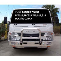 ECB Black Ripple Deluxe 3 BullBar with Bumper Lights to suit Fuso Canter FE Wide Cab 2011 - 2012