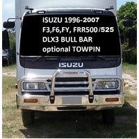 ECB Silver Hammertone Deluxe 3 BullBar with towpin to suit Isuzu FRR 1996 - 2002