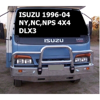 ECB Black Ripple Deluxe 3 BullBar with towpin to suit Isuzu NPR NC Standard 1996 - 2004