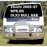 ECB Black Ripple Deluxe 3 BullBar with towpin to suit Isuzu NPR N5 Standard 2005 - 2007