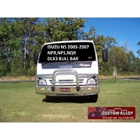 ECB Silver Hammertone Deluxe 3 BullBar with towpin to suit Isuzu NPS N5 2005 - 2007