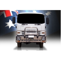 ECB Black Ripple Deluxe 3 Winch Compatible BullBar to suit Isuzu FSS (FH) 4X4 2008 - Onwards