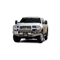 ECB Black Ripple Winch BullBar with Bumper Lights to suit Chevrolet Silverado 2500HD 4X4 2011 - 08/14