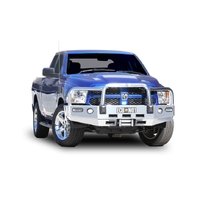 ECB Silver Hammertone Winch BullBar with Bumper Lights to suit Dodge Ram 1500 DS Express 07/18 - Onwards