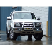 ECB Polished BullBar with Bumper Lights to suit Ford Ranger PK 04/09 - 09/11