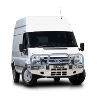 ECB Black Ripple BullBar with Bumper Lights to suit Ford Transit VM RWD Only 09/06 - 08/14