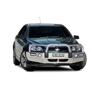 ECB Silver Hammertone BullBar with Bumper Lights to suit Holden Commodore VF SV6 05/13 - 08/15