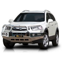 ECB Silver Hammertone BullBar with Bumper Lights to suit Holden Captiva 7 Series 2 Non Sen Mod 03/11 - 12/15