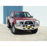 ECB Silver Hammertone BullBar with Bumper Lights to suit Holden Rodeo RA7 LT 01/07 - 06/12