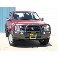 ECB Polished Winch BullBar with Bumper Lights to suit Holden Rodeo RA7 DX/LX Flares 01/07 - 06/12