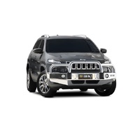 ECB Silver Hammertone BullBar with Bumper Lights to suit Jeep Cherokee KL Ex TrailHawk 06/14 - 12/18