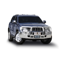 ECB Black Ripple Winch BullBar with Bumper Lights to suit Jeep Grand Cherokee Laredo 04/17 - 08/19