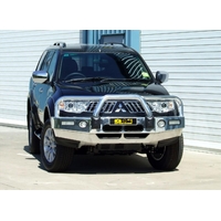 ECB Black Ripple BullBar with Bumper Lights to suit Mitsubishi Challenger PB 01/09 - 06/13