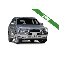 ECB Black Ripple BullBar with Bumper Lights to suit Mitsubishi Outlander PHEV 04/18 - 07/21