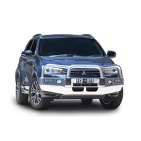 ECB Silver Hammertone BullBar with Bumper Lights to suit Mitsubishi ASX 08/17 - 08/19