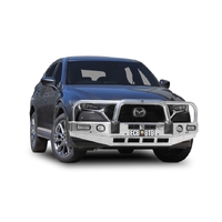 ECB Silver Hammertone BullBar with Bumper Lights to suit Mazda CX-5 KF AKERA 02/18 - 12/21