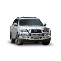 ECB Black Ripple BullBar with Bumper Lights to suit Nissan Pathfinder R52 Series 2 & 3 Ex HYBRID 12/16 - 06/22