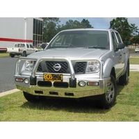 ECB Black Ripple BullBar with Bumper Lights to suit Nissan Navara D40 ST 2005 - 12/11