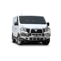 ECB Silver Hammertone BullBar with Bumper Lights to suit Renault Trafic 10/18 - 06/22