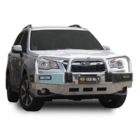 ECB Polished BullBar with Bumper Lights to suit Subaru Forester 01/16 - 07/18