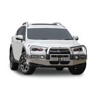 ECB Silver Hammertone BullBar with Bumper Lights to suit Subaru XV Inc Hybrid 05/17 - 09/20