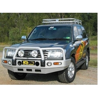 ECB Black Ripple BullBar With Bumper Lights to suit Toyota LandCruiser 100 Series IFS 04/98 - 10/07