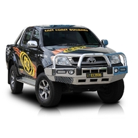 ECB Black Ripple BullBar With Bumper Lights to suit Toyota HiLux 4WD 03/05 - 07/11