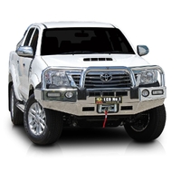 ECB Black Ripple Winch BullBar With Bumper Lights to suit Toyota HiLux 4WD 09/11 - 06/15