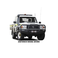 ECB Black Ripple Winch BullBar Compatible with Side Step Rail to suit Toyota LandCruiser 79 Series Single Cab 11/16 - Onwards