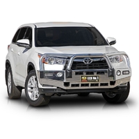 ECB Black Ripple BullBar with Bumper Lights to suit Toyota Kluger 03/14 - 10/16