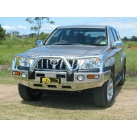 ECB Black Ripple BullBar with Bumper Lights to suit Toyota Prado 120 Series VX 03/03 - 10/09