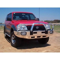 ECB Polished BullBar with Bumper Lights to suit Toyota Prado 07/96 - 02/03