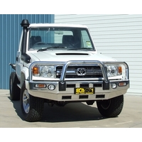 ECB Textura Black BullBar with Bumper Lights to suit Toyota LandCruiser 79 Series Non Air Bag 03/07 - 08/09