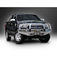 ECB Black Ripple Winch BullBar with Bumper Lights to suit Ford Ranger PX MKII 4WD Highrise 07/15 - 08/18