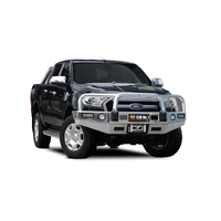 ECB Black Ripple Winch BullBar with Bumper Lights to suit Ford Ranger PX MKII 2WD Highrise 07/15 - 08/18