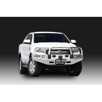 ECB Polished Winch BullBar with Bumper Lights to suit Ford Ranger PX MKIII 4WD Highrise 09/18 - 04/22