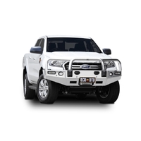 ECB Black Ripple Winch BullBar with Bumper Lights to suit Ford Ranger PX MKIII XLS 09/18 - 04/19